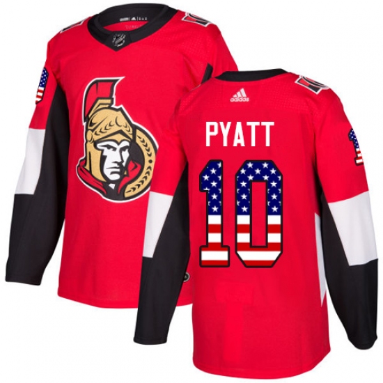 Men's Adidas Ottawa Senators 10 Tom Pyatt Authentic Red USA Flag Fashion NHL Jersey