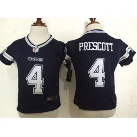 Toddler Dallas Cowboys 4 Dak Prescott Navy Blue Team Color Stitched NFL Nike Game Jersey