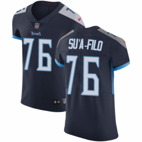 Men's Nike Tennessee Titans 76 Xavier Su'a-Filo Navy Blue Team Color Vapor Untouchable Elite Player NFL Jersey