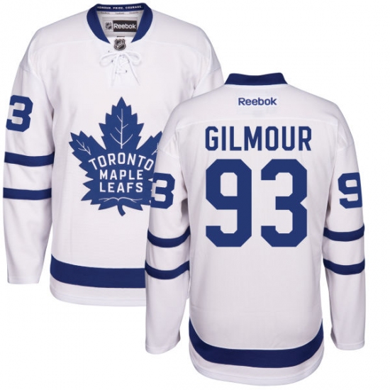 Men's Reebok Toronto Maple Leafs 93 Doug Gilmour Authentic White Away NHL Jersey