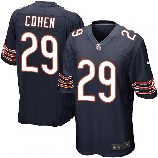 Men's Nike Chicago Bears 29 Tarik Cohen Game Navy Blue Team Color NFL Jersey