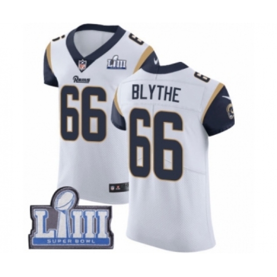 Men's Nike Los Angeles Rams 66 Austin Blythe White Vapor Untouchable Elite Player Super Bowl LIII Bound NFL Jersey