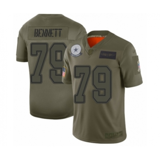 Men's Dallas Cowboys 79 Michael Bennett Limited Olive 2019 Salute to Service Football Jersey