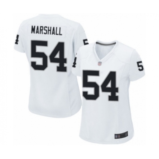 Women's Oakland Raiders 54 Brandon Marshall Game White Football Jersey