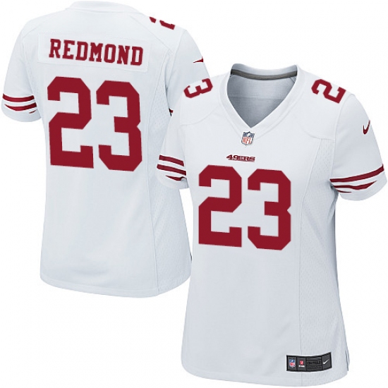 Women's Nike San Francisco 49ers 23 Will Redmond Game White NFL Jersey