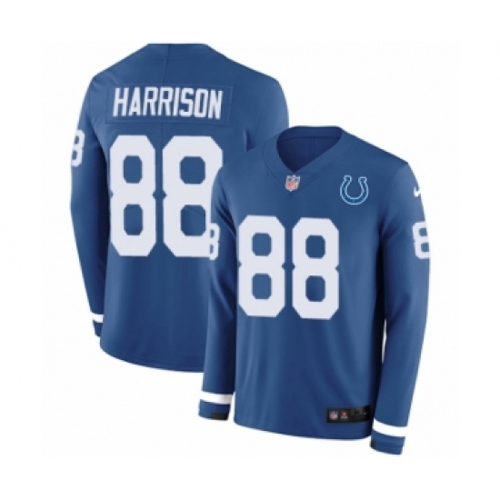 Men's Nike Indianapolis Colts 88 Marvin Harrison Limited Blue Therma Long Sleeve NFL Jersey