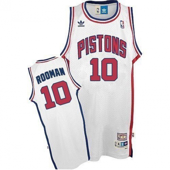 Men's Adidas Detroit Pistons 10 Dennis Rodman Authentic White Throwback NBA Jersey