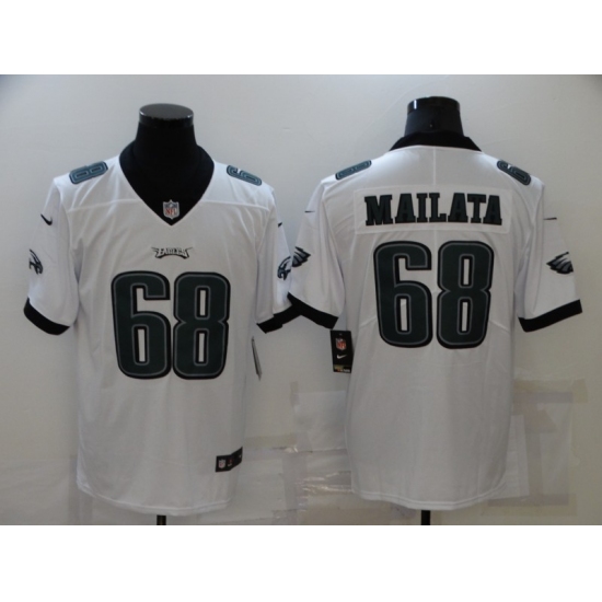 Men's Philadelphia Eagles 68 Jordan Mailata Nike Midnight White Limited Jersey