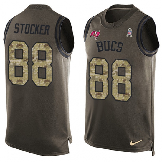 Men's Nike Tampa Bay Buccaneers 88 Luke Stocker Limited Green Salute to Service Tank Top NFL Jersey