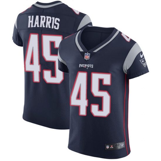 Men's Nike New England Patriots 45 David Harris Navy Blue Team Color Vapor Untouchable Elite Player NFL Jersey