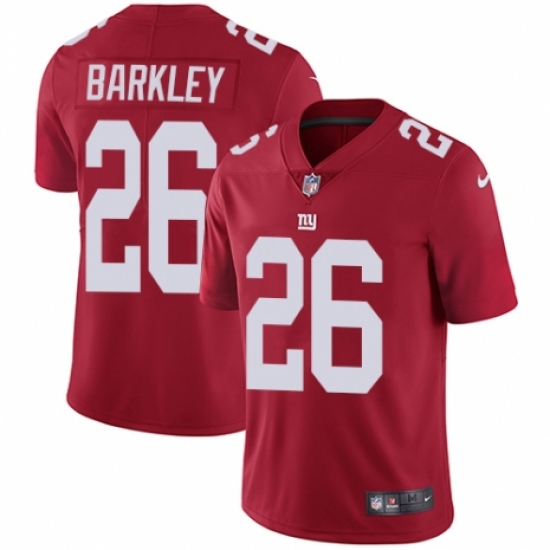 Men's Nike New York Giants 26 Saquon Barkley Red Alternate Vapor Untouchable Limited Player NFL Jersey