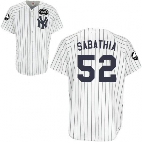Men's Majestic New York Yankees 52 C.C. Sabathia Replica White GMS "The Boss" MLB Jersey