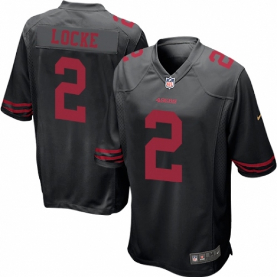 Men's Nike San Francisco 49ers 2 Jeff Locke Game Black NFL Jersey