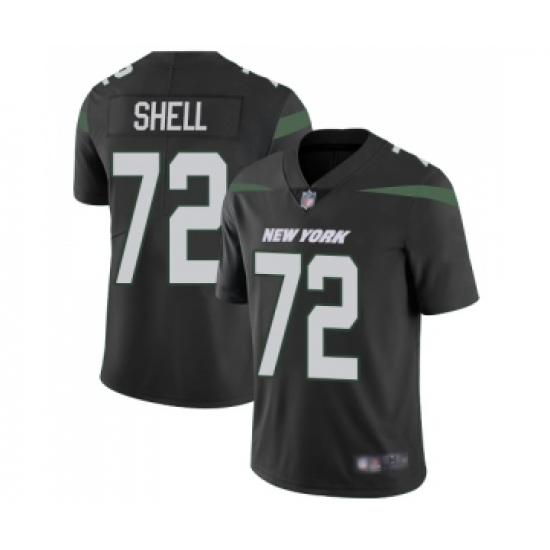 Men's New York Jets 72 Brandon Shell Black Alternate Vapor Untouchable Limited Player Football Jersey