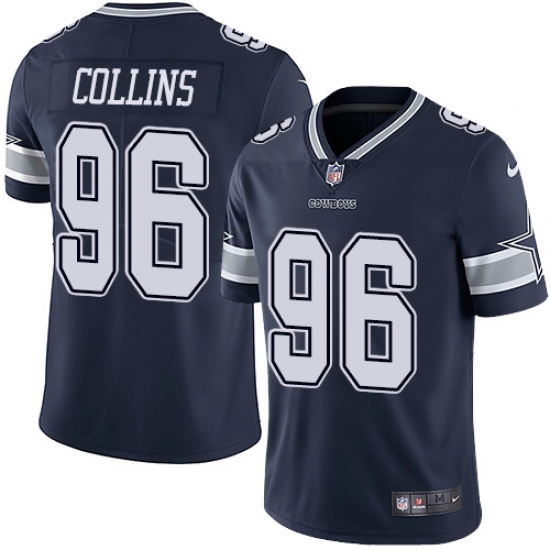 Men's Nike Dallas Cowboys 96 Maliek Collins Navy Blue Team Color Vapor Untouchable Limited Player NFL Jersey