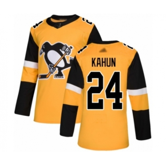 Youth Pittsburgh Penguins 24 Dominik Kahun Authentic Gold Alternate Hockey Jersey