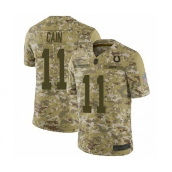 Men's Indianapolis Colts 11 Deon Cain Limited Camo 2018 Salute to Service Football Jersey