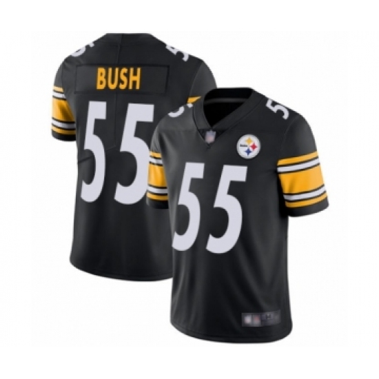 Men's Pittsburgh Steelers 55 Devin Bush Black Team Color Vapor Untouchable Limited Player Football Jersey