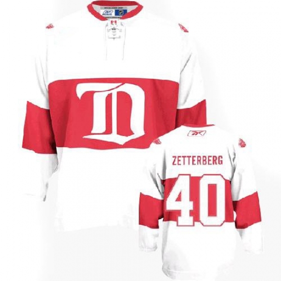 Women's Reebok Detroit Red Wings 40 Henrik Zetterberg Authentic White Third NHL Jersey