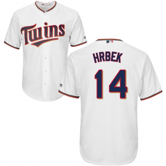 Youth Majestic Minnesota Twins 14 Kent Hrbek Authentic White Home Cool Base MLB Jersey