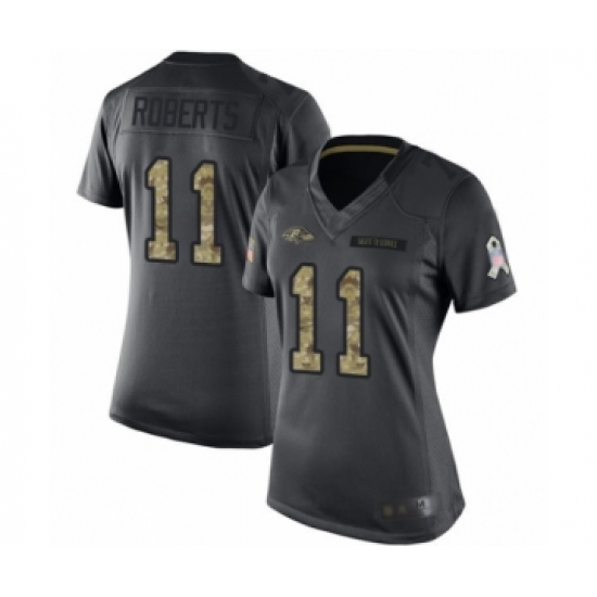 Women's Baltimore Ravens 11 Seth Roberts Limited Black 2016 Salute to Service Football Jersey