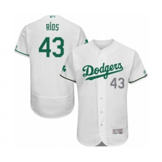 Men's Los Angeles Dodgers 43 Edwin Rios White Celtic Flexbase Authentic Collection Baseball Player Jersey