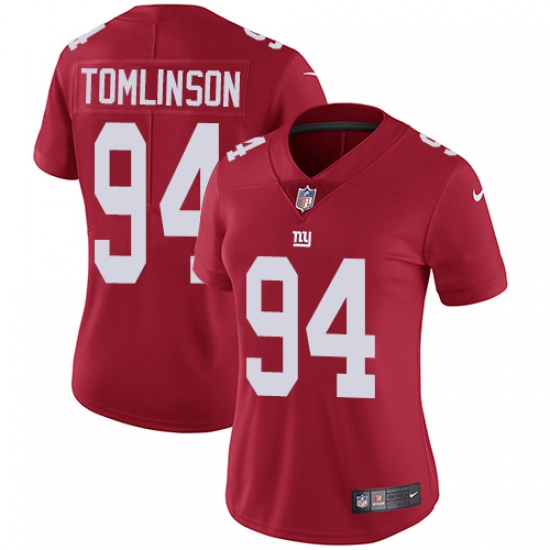 Women's Nike New York Giants 94 Dalvin Tomlinson Elite Red Alternate NFL Jersey