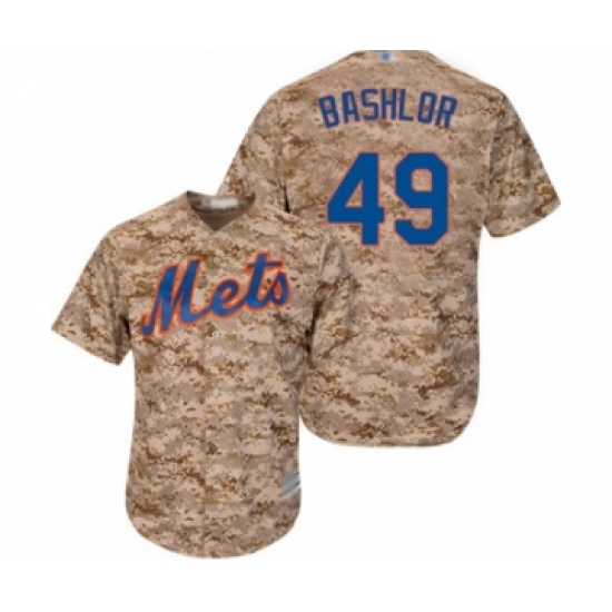 Youth New York Mets 49 Tyler Bashlor Authentic Camo Alternate Cool Base Baseball Player Jersey