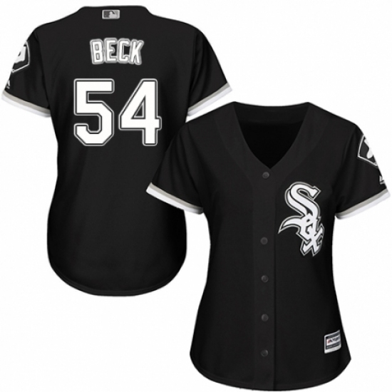 Women's Majestic Chicago White Sox 54 Chris Beck Authentic Black Alternate Home Cool Base MLB Jersey