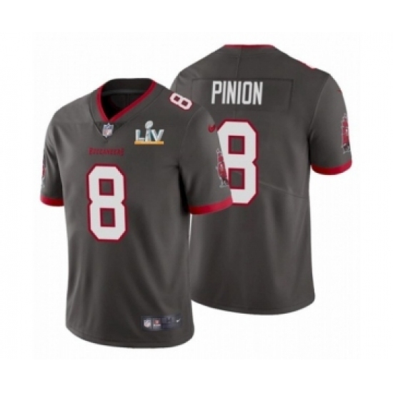 Youth Tampa Bay Buccaneers 8 Bradley Pinion Pewter 2021 Super Bowl LV Jersey