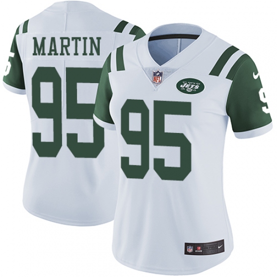 Women's Nike New York Jets 95 Josh Martin White Vapor Untouchable Limited Player NFL Jersey