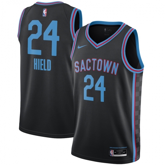 Men's Sacramento Kings 24 Buddy Hield Nike Black 2020-21 Swingman Player Jersey