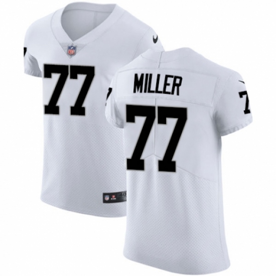 Men's Nike Oakland Raiders 77 Kolton Miller White Vapor Untouchable Elite Player NFL Jersey