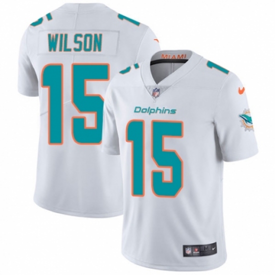 Men's Nike Miami Dolphins 15 Albert Wilson White Vapor Untouchable Limited Player NFL Jersey