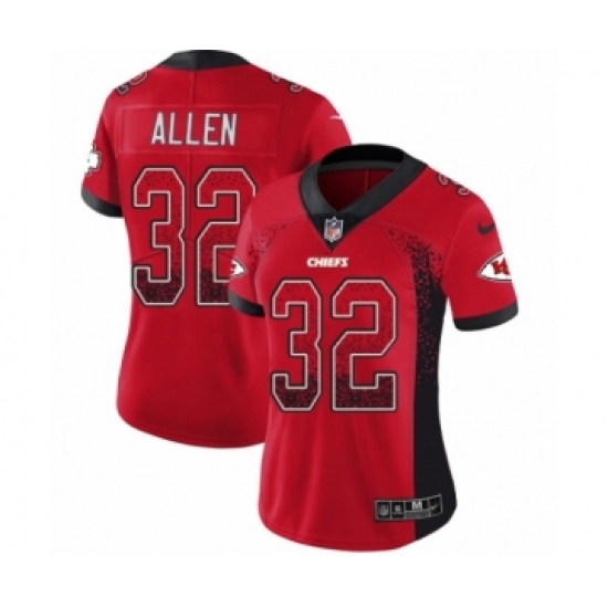 Women's Nike Kansas City Chiefs 32 Marcus Allen Limited Red Rush Drift Fashion NFL Jersey