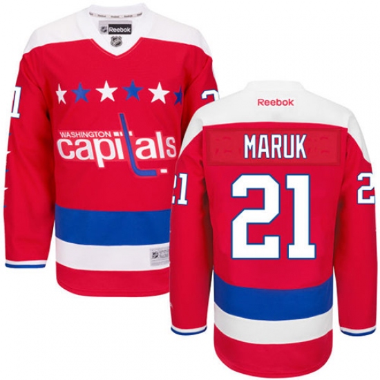 Youth Reebok Washington Capitals 21 Dennis Maruk Authentic Red Third NHL Jersey