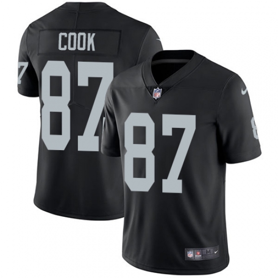 Youth Nike Oakland Raiders 87 Jared Cook Elite Black Team Color NFL Jersey