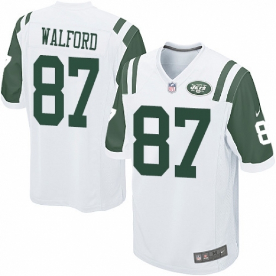 Men's Nike New York Jets 87 Clive Walford Game White NFL Jersey