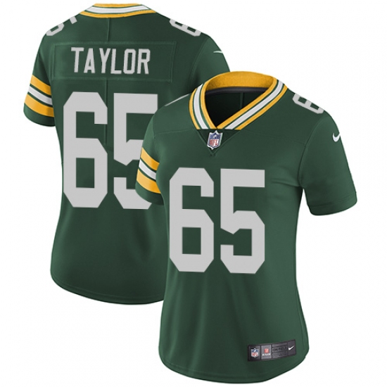 Women's Nike Green Bay Packers 65 Lane Taylor Green Team Color Vapor Untouchable Limited Player NFL Jersey