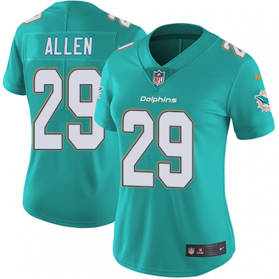 Women's Nike Miami Dolphins 29 Nate Allen Elite Aqua Green Team Color NFL Jersey