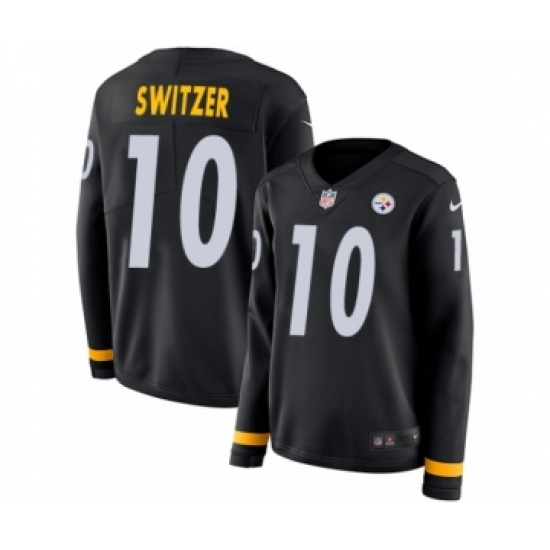 Women's Nike Pittsburgh Steelers 10 Ryan Switzer Limited Black Therma Long Sleeve NFL Jersey