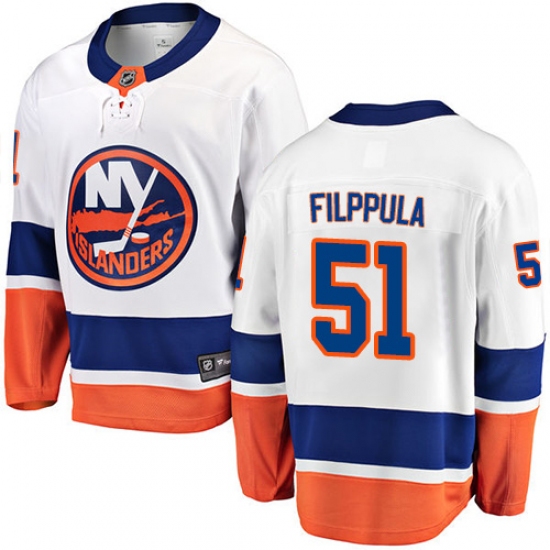 Men's New York Islanders 51 Valtteri Filppula Fanatics Branded White Away Breakaway NHL Jersey