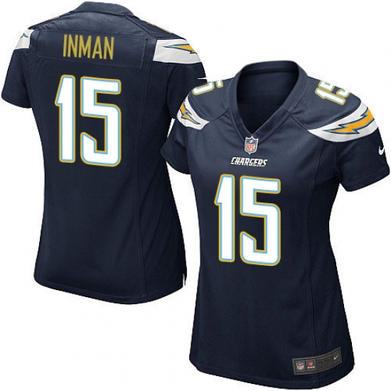 Women's Nike Los Angeles Chargers 15 Dontrelle Inman Game Navy Blue Team Color NFL Jersey