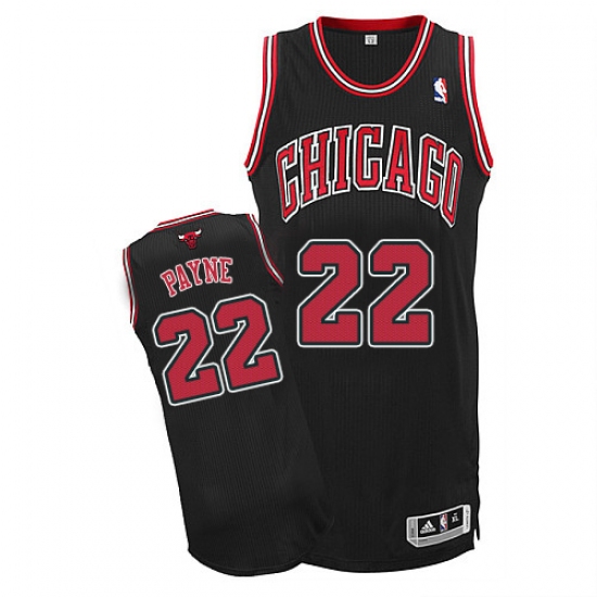 Men's Adidas Chicago Bulls 22 Cameron Payne Authentic Black Alternate NBA Jersey