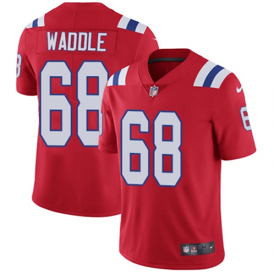 Men's Nike New England Patriots 68 LaAdrian Waddle Red Alternate Vapor Untouchable Limited Player NFL Jersey