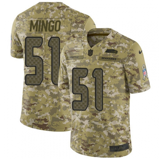 Men's Nike Seattle Seahawks 51 Barkevious Mingo Limited Camo 2018 Salute to Service NFL Jersey