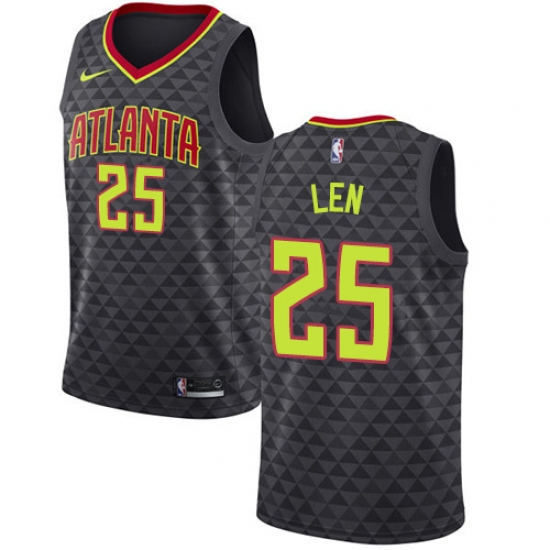 Men's Nike Atlanta Hawks 25 Alex Len Authentic Black NBA Jersey - Icon Edition