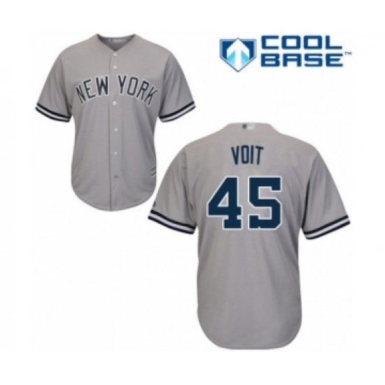 Youth New York Yankees 45 Luke Voit Authentic Grey Road Baseball Player Jersey