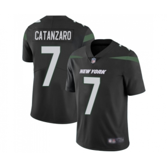 Men's New York Jets 7 Chandler Catanzaro Black Alternate Vapor Untouchable Limited Player Football Jersey