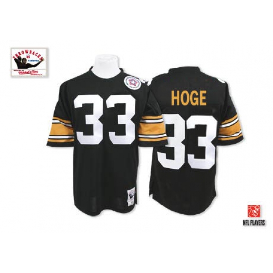 Mitchell and Ness Pittsburgh Steelers 33 Merril Hoge Black Authentic NFL Jersey
